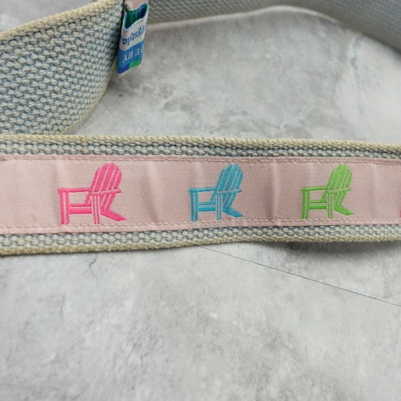 Preppy Belt Womens Size Medium Metal D Ring Buckle Porch Chair Canvas Webbed Y2K - Picture 5 of 16
